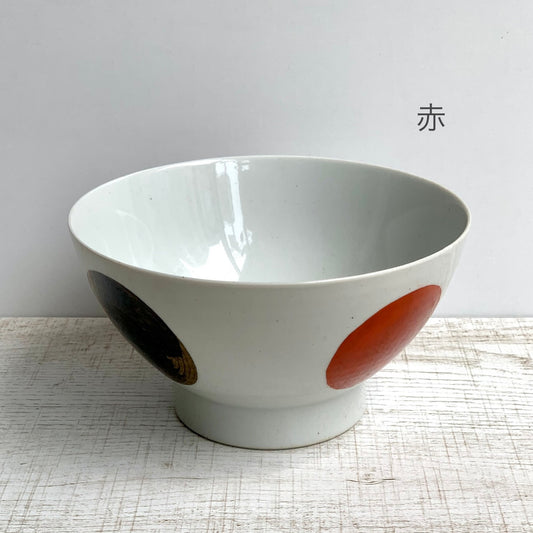 [波见烧] [和山窑] [Wamaru 徽章碗] [红色] [广东碗] 盖饭拉面碗日式乌冬面