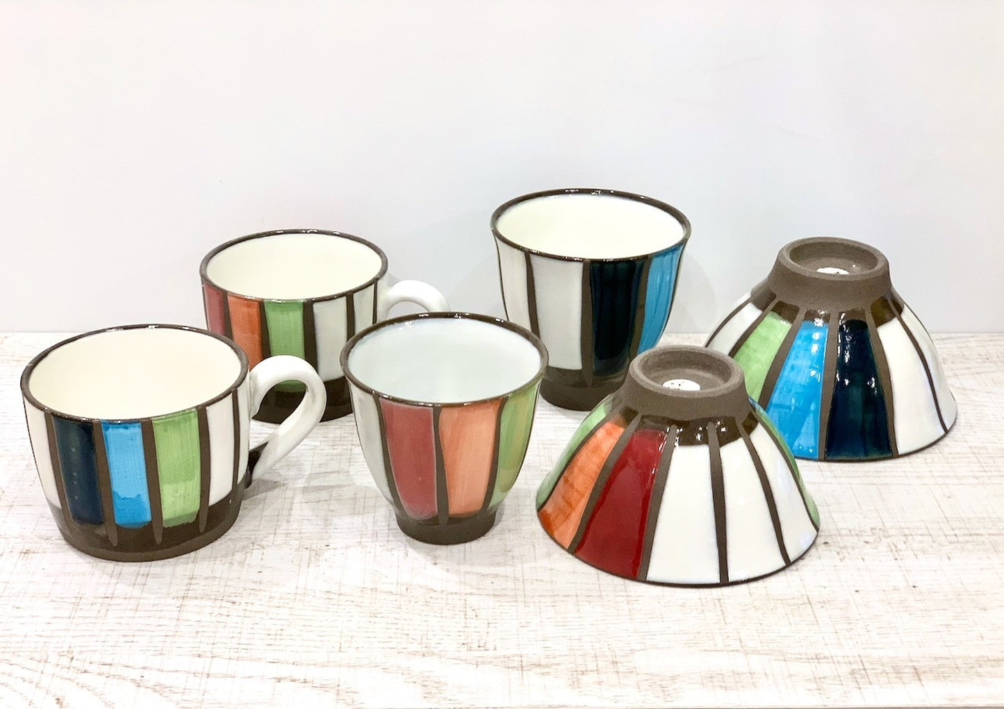 【波佐见瓷器】【Zuiko】【防水托草】【茶杯】杯子五颜六色的可爱工艺感陶器