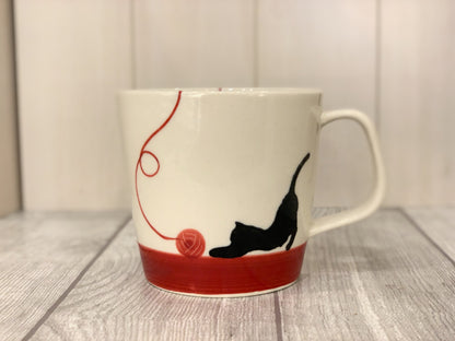 [Hasami ware] [Kikusho pottery] [Yarn cat] [Mug cup] Cat pattern cute