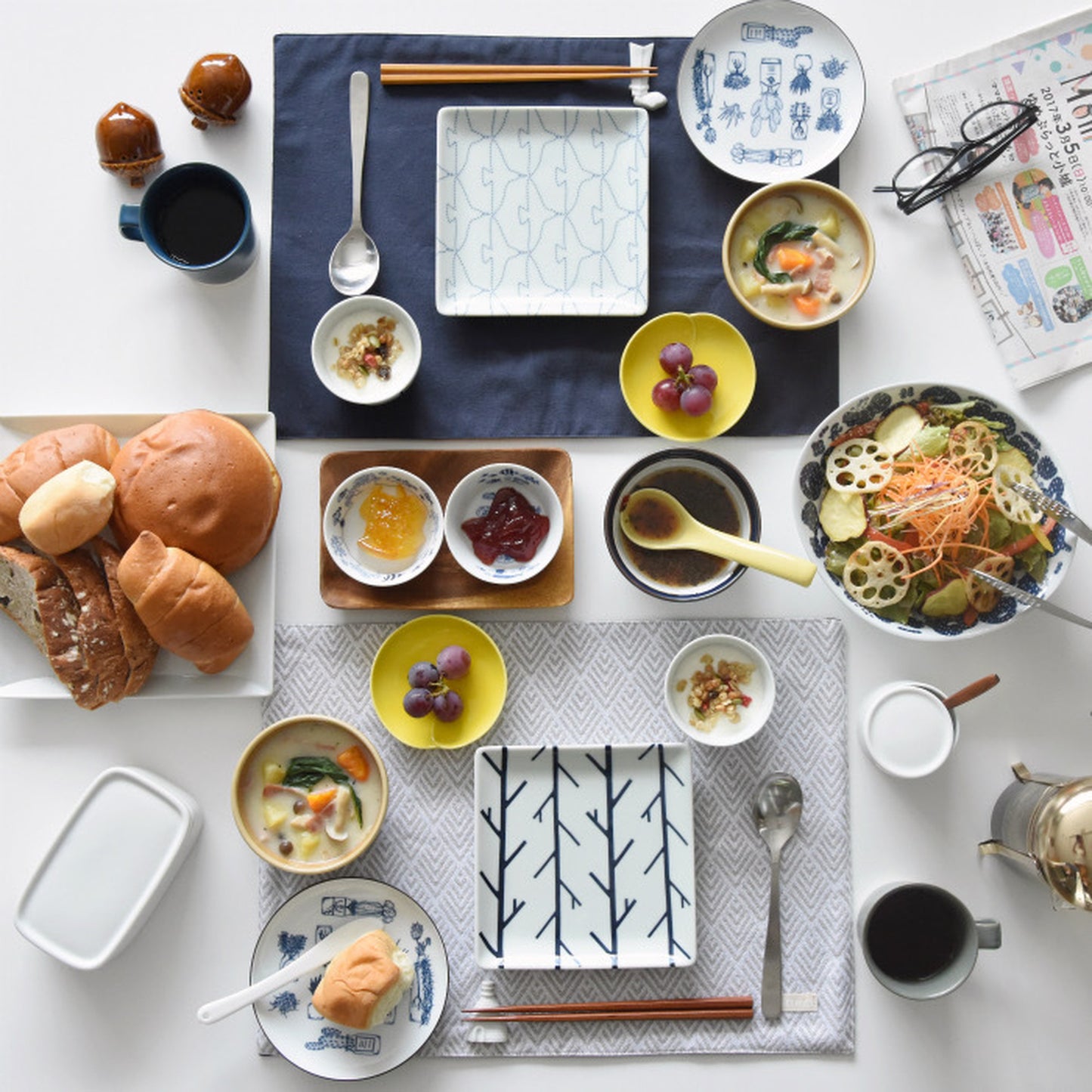 [Hasami ware] [natural69] [SWATCH] [Square plate] Square plate Bread plate Tableware Nordic fashionable