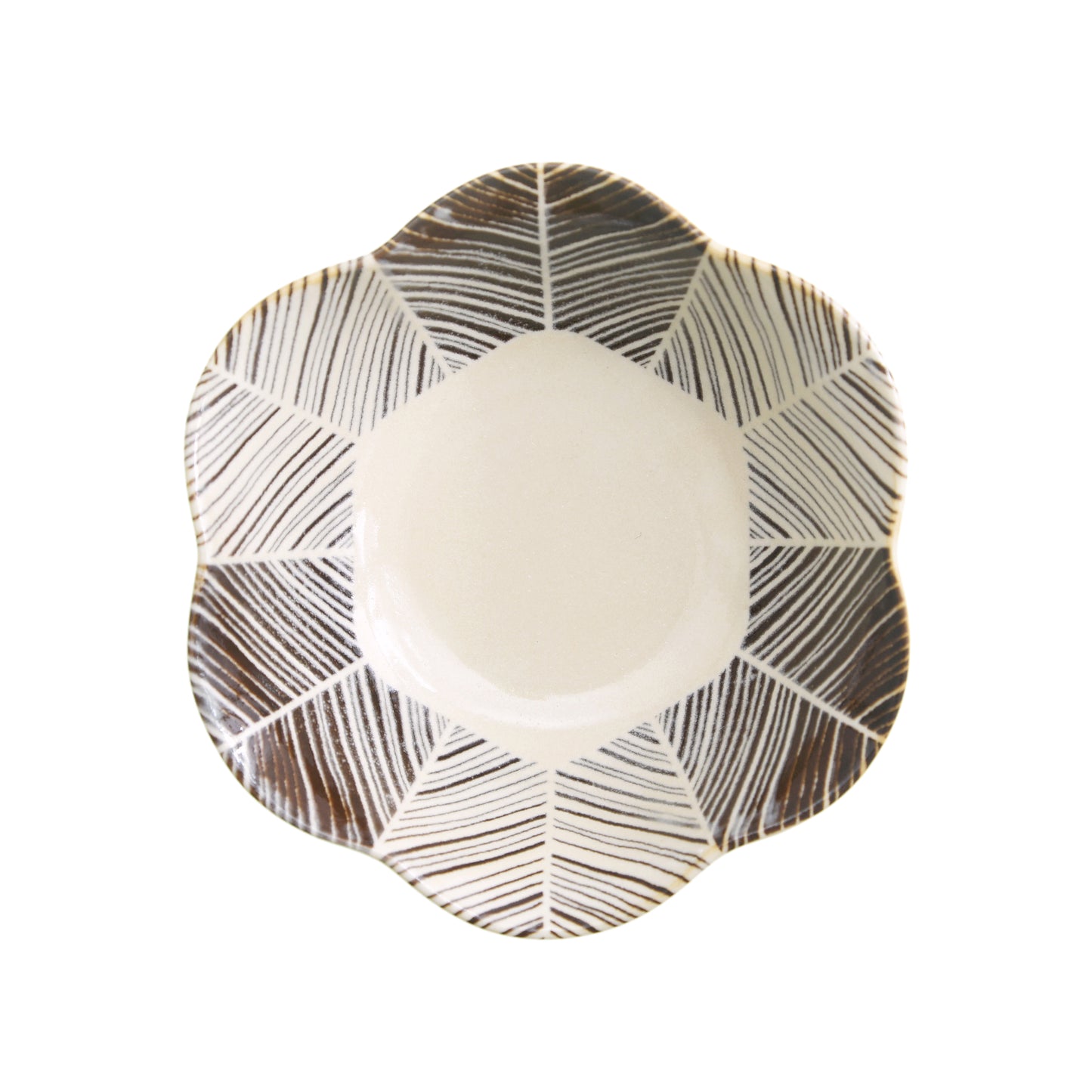 [natural69] [powder glaze] [hexagonal push bowl] Hasami ware bowl plate bowl flower tableware Japanese style fashionable adult Japanese pattern cute